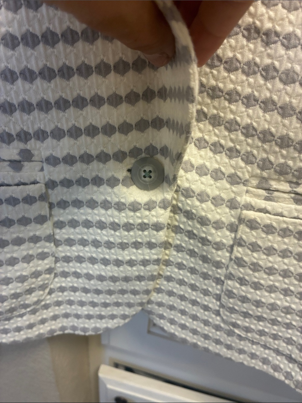 Anthropologie Cartonnier gray and white patterned blazer - Picture 8 of 13